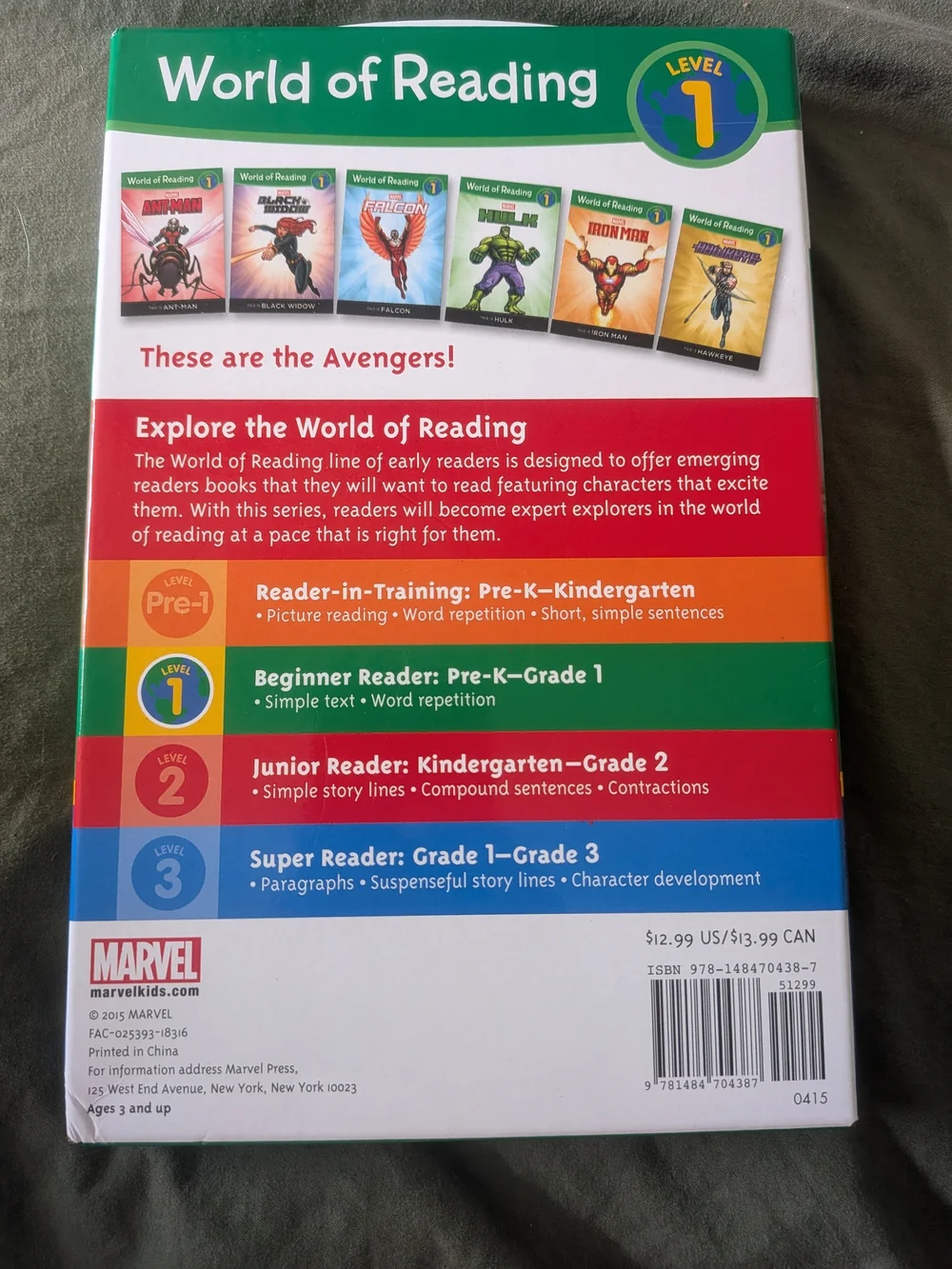 Marvel Avengers World of Reading Level 1 Beginner Reader (6 book set)